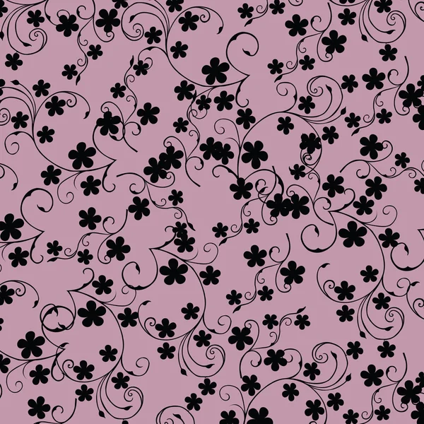 紫色背景用黑色的花 — 图库照片