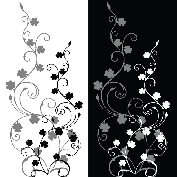Blättersatz in schwarz und weiß — Stockfoto