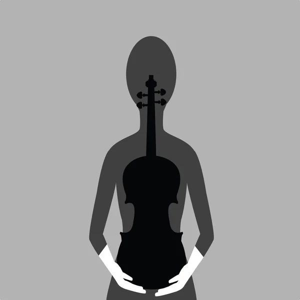 Representação abstrata da mulher com violino — Fotografia de Stock