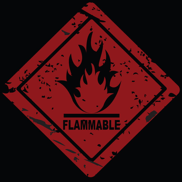 Flammable Fire Hazard warning symbol