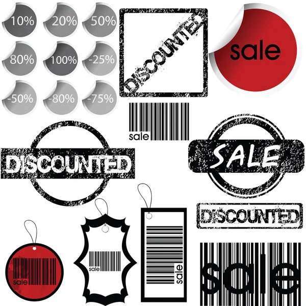 Uppsättning av dekaler, etiketter, stämplar och märken för shopping — Stockfoto