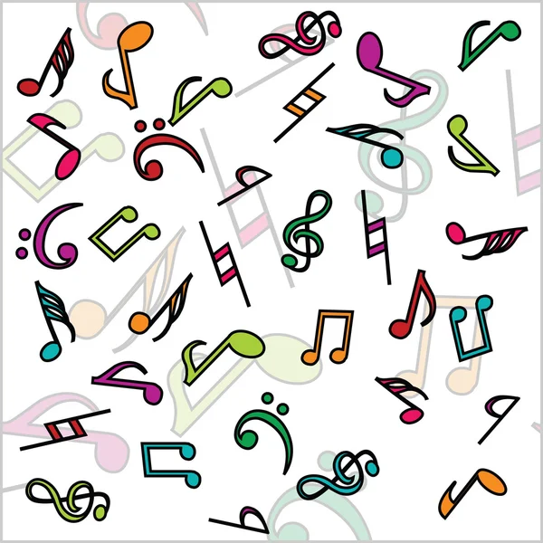 Inconsútil con notas musicales de colores —  Fotos de Stock