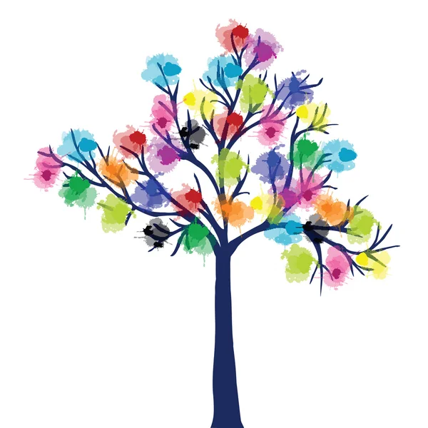 Abstrakter Baum mit Tintenflecken — Stockfoto