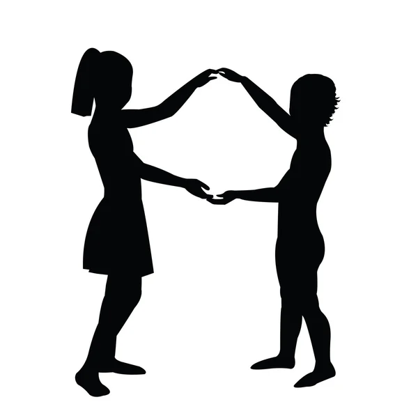 Пара детей, держащихся за руки — стоковое фото