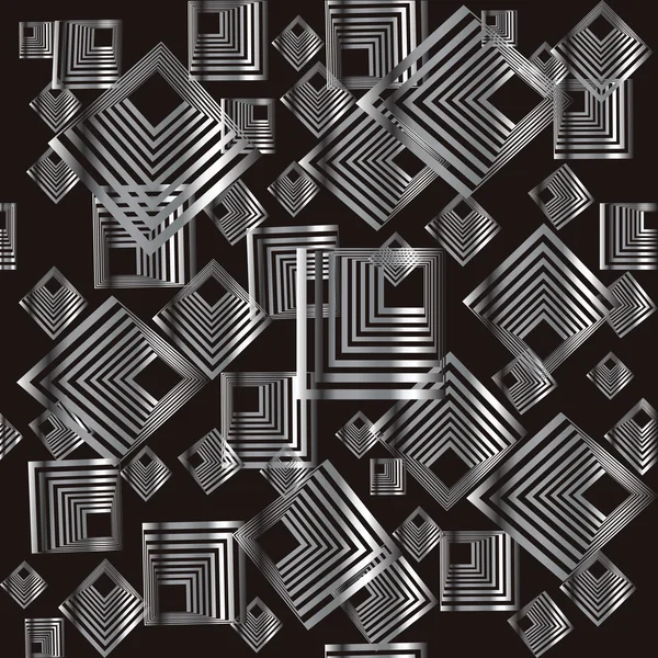 Pattern with silver abstract squares — Stock Photo, Image