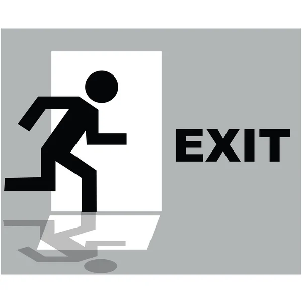 Grey exit sign icon — Stock Photo, Image