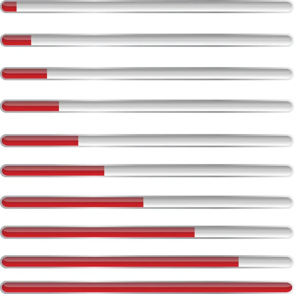 Conjunto de barras de estado rojo — Foto de Stock