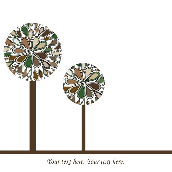 与两个抽象树卡karta se dvěma abstraktní stromy — 图库照片