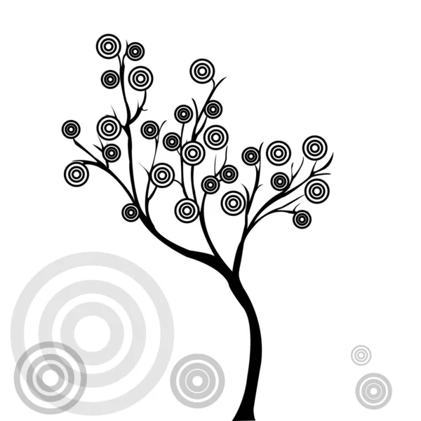 有圆圈的抽象树 — 图库照片
