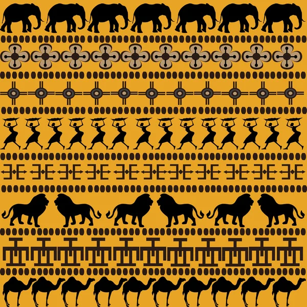 Motivos africanos com animais africanos — Fotografia de Stock