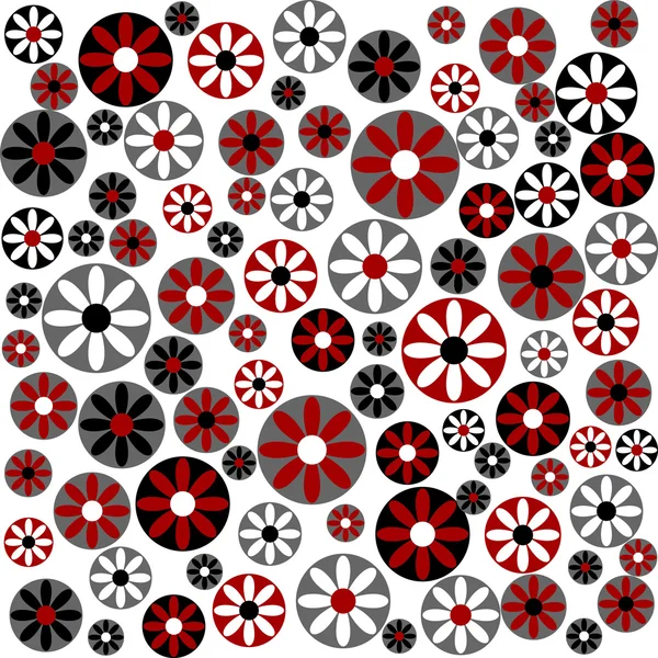 Flores rojas en círculos — Foto de Stock