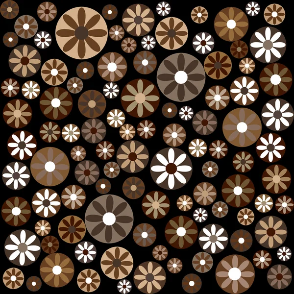 Braune Blumen und Kreise — Stockfoto