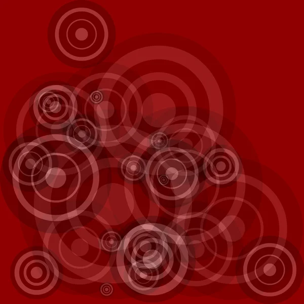Fundo vermelho com círculos transparentes — Fotografia de Stock