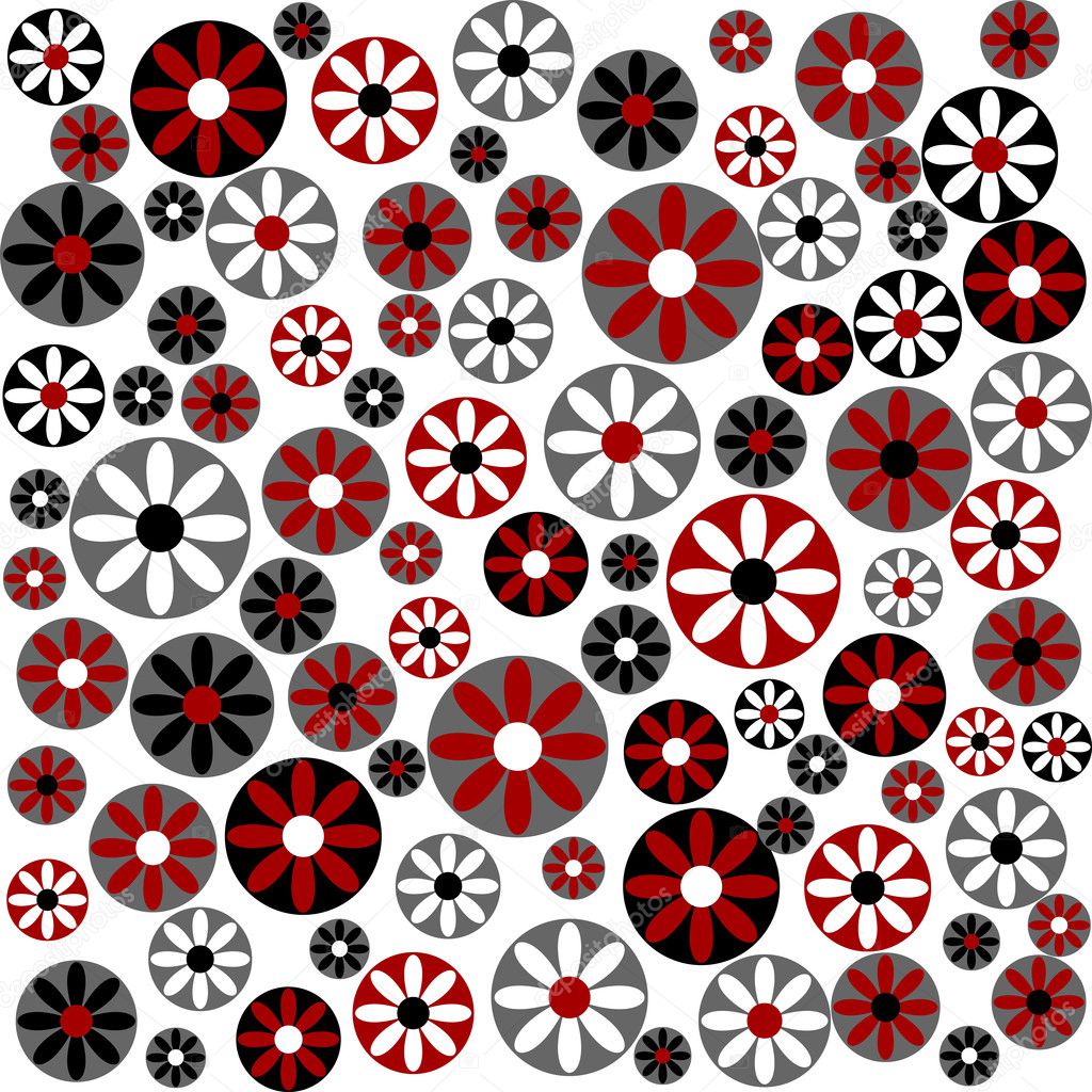 Red flowers in circles