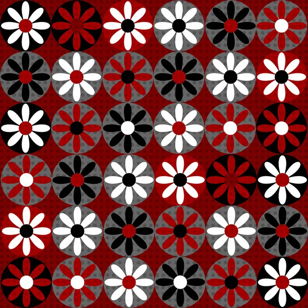 Retro floral background on red — Stock Photo, Image