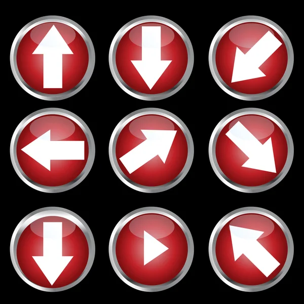 Red web buttons with arrows — Stock Photo, Image