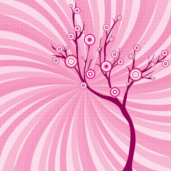Abstract pink tree with circles — Stock Photo, Image