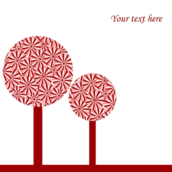 Abstract card with conceptual red trees — Stock Photo, Image