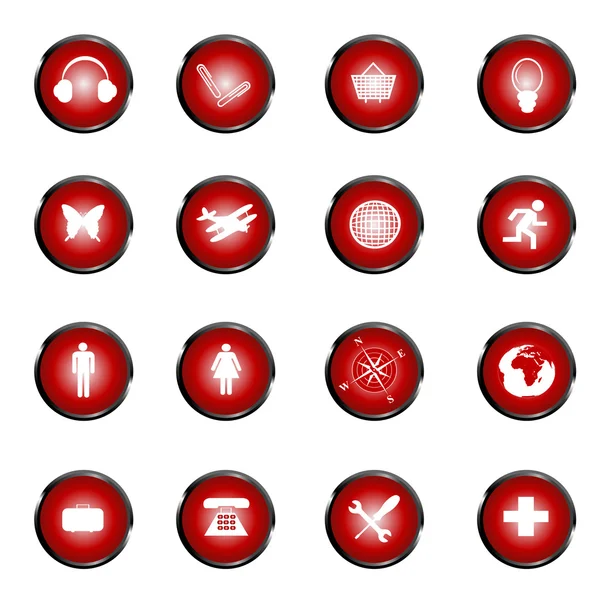 Κόκκινο web κουμπιά — Φωτογραφία Αρχείου
