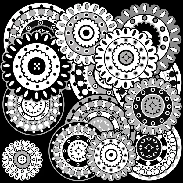 Pattern seamless with oriental motifs in black and white — Stock Photo