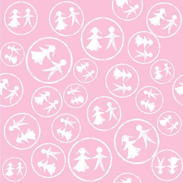 Motif rose avec des timbres pour enfants blancs — Photo