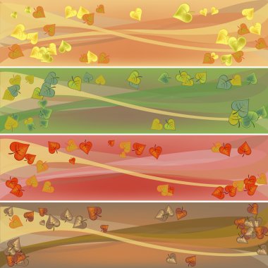 Colorful autumn celebration banners clipart