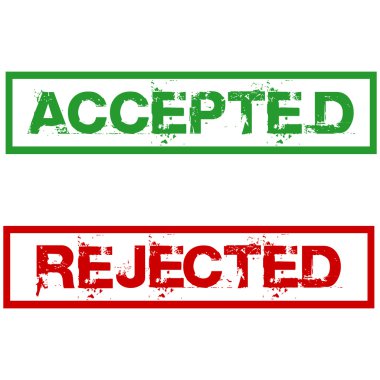 Rejected and accepted stamps clipart