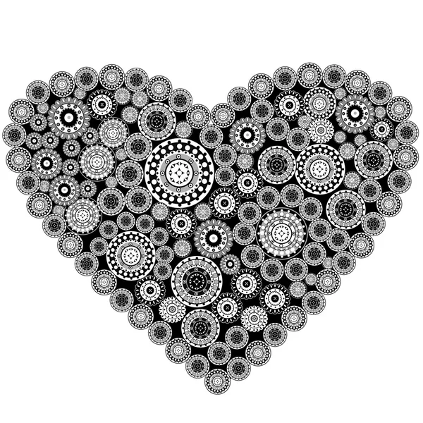 Coração cinzento com elementos cinzentos — Fotografia de Stock