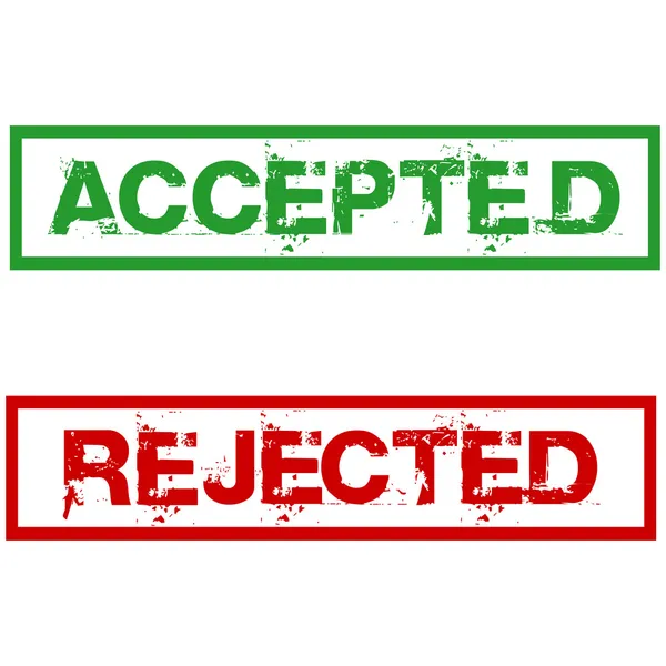 Znaczki odrzuconych i akceptowane — Zdjęcie stockowe