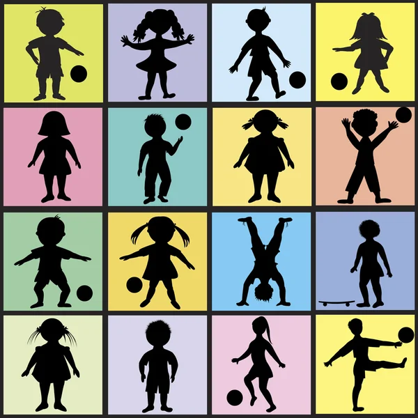 Set di bambini felici che giocano — Foto Stock