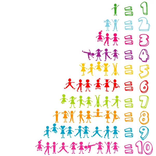 Crianças com números — Fotografia de Stock