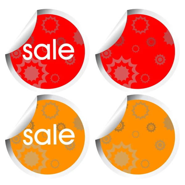 Decorated stickers in orange and red — Stock Photo, Image