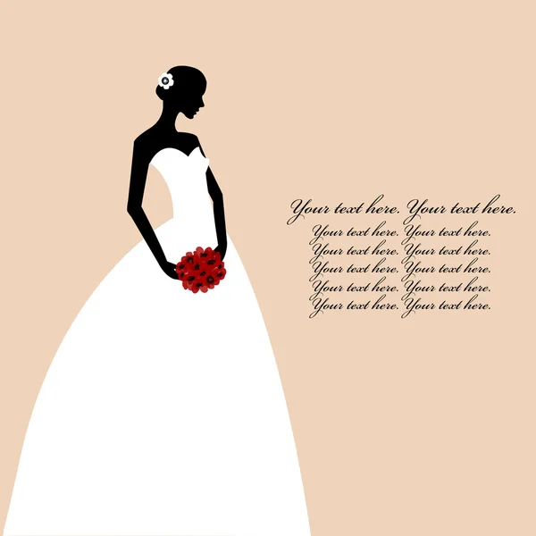Illustration mit Braut und Ort für Text — Stockfoto