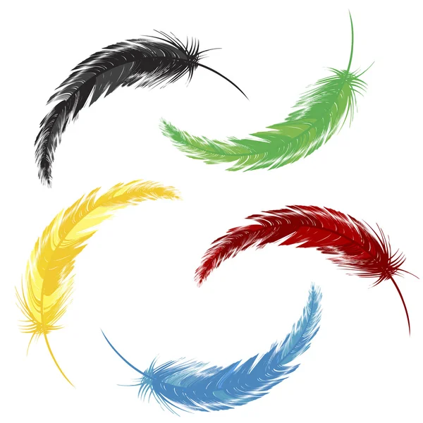 Набор цветных перьев — стоковое фото