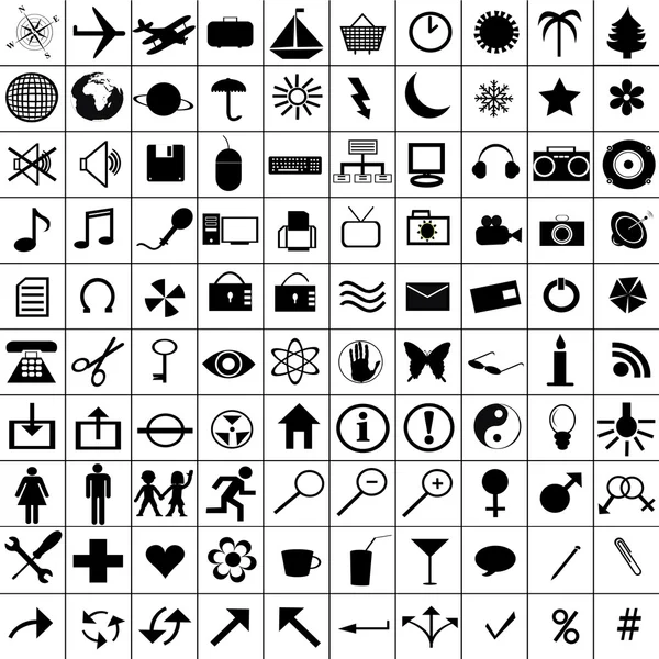 Conjunto de ícones pretos — Fotografia de Stock