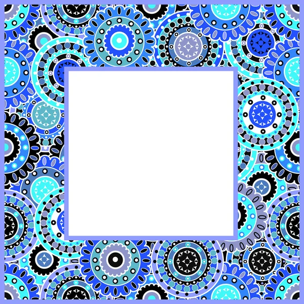 Πλαίσιο με μπλε μοτίβα — Φωτογραφία Αρχείου