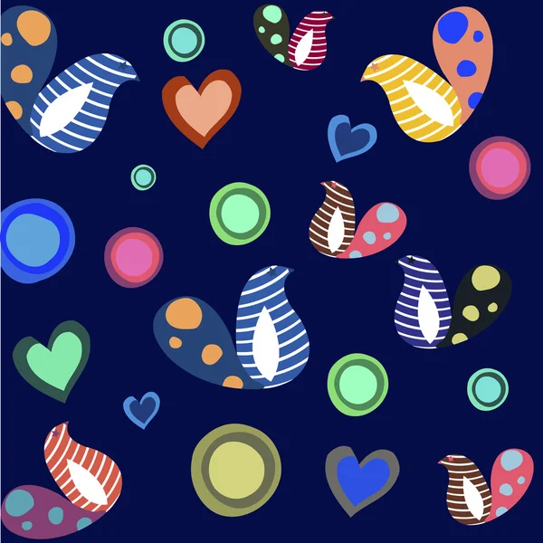 stock image Pattern with birds and hearts