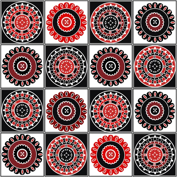 Kırmızı ve siyah oryantal motiflerle — Stok fotoğraf