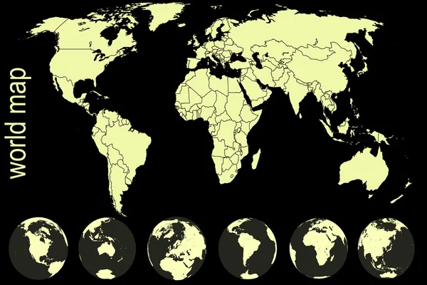 Mapa del mundo amarillo — Foto de Stock
