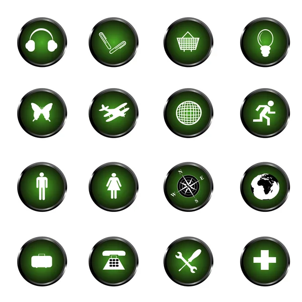 Зеленые кнопки — стоковое фото