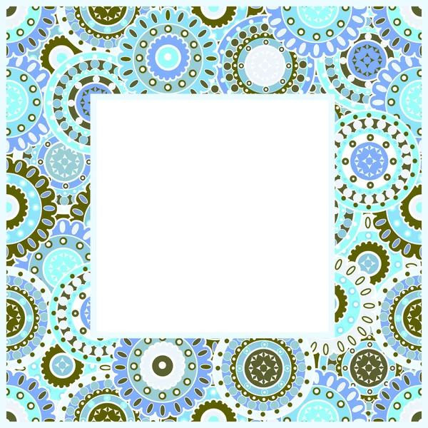 Moldura com motivos orientais azuis — Fotografia de Stock