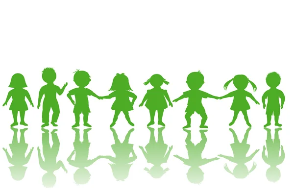 Groupe d'enfants verts — Photo
