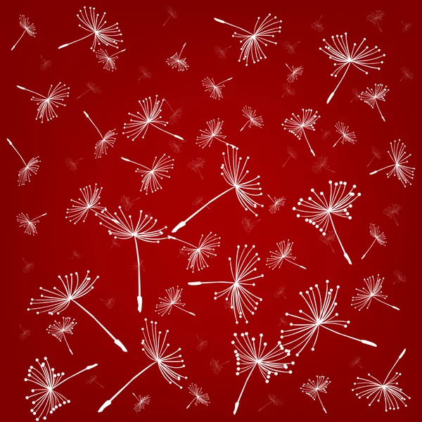 Красный бесшовный с одуванчиками — стоковое фото