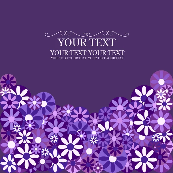 Винтажная карта с фиолетовыми цветами — стоковое фото
