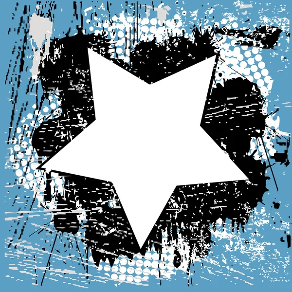 Grunge azul con estrella —  Fotos de Stock