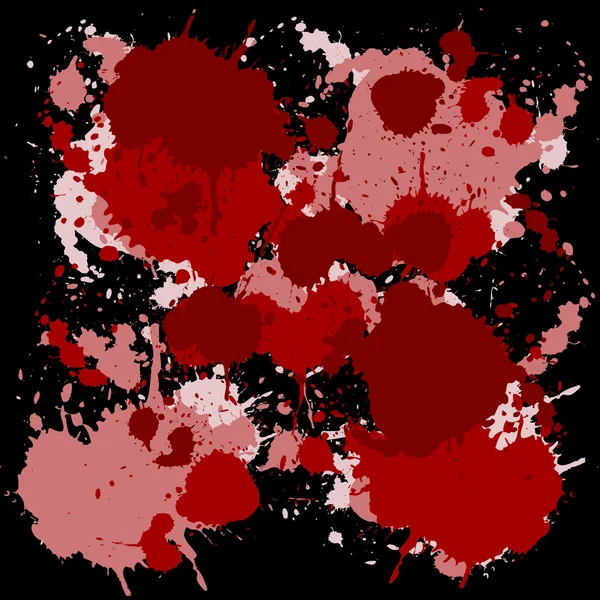 Red ink spots on black background — Stock Photo, Image