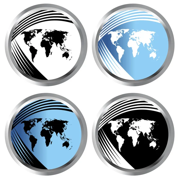 Buttons with world maps — Stock Photo, Image