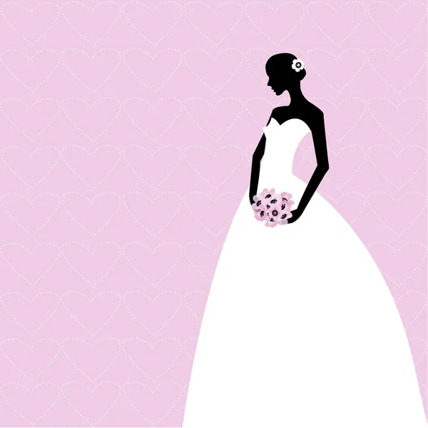 Roze kaart met bruid — Stockfoto