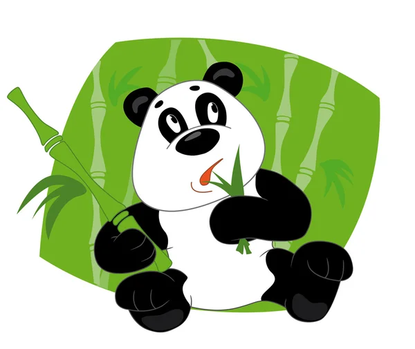 Panda yaprakları yiyor Vektör Grafikler