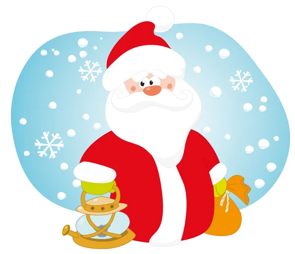Père Noël avec une lampe Illustrations De Stock Libres De Droits